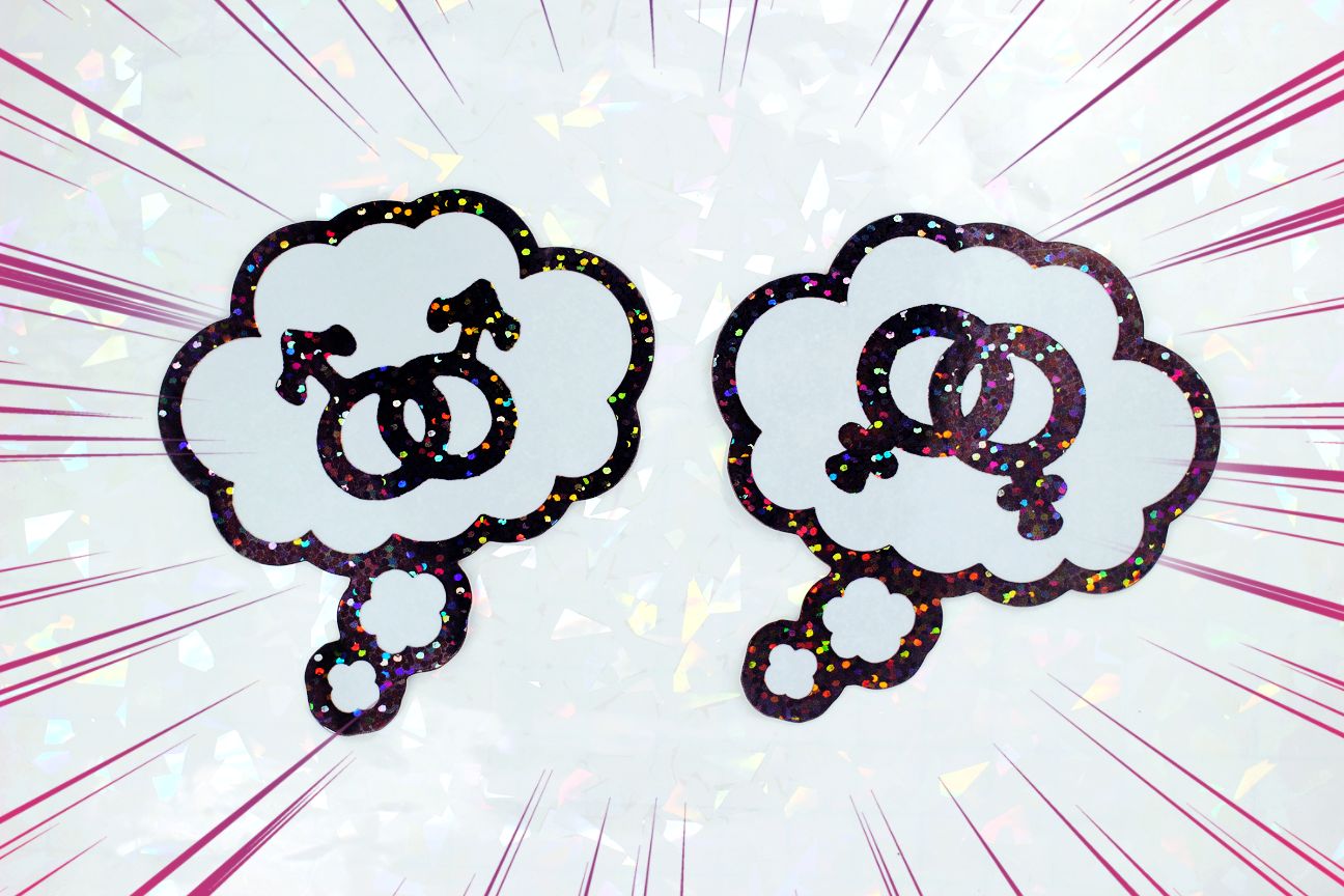 GAY THOUGHTS GLITTER STICKERS