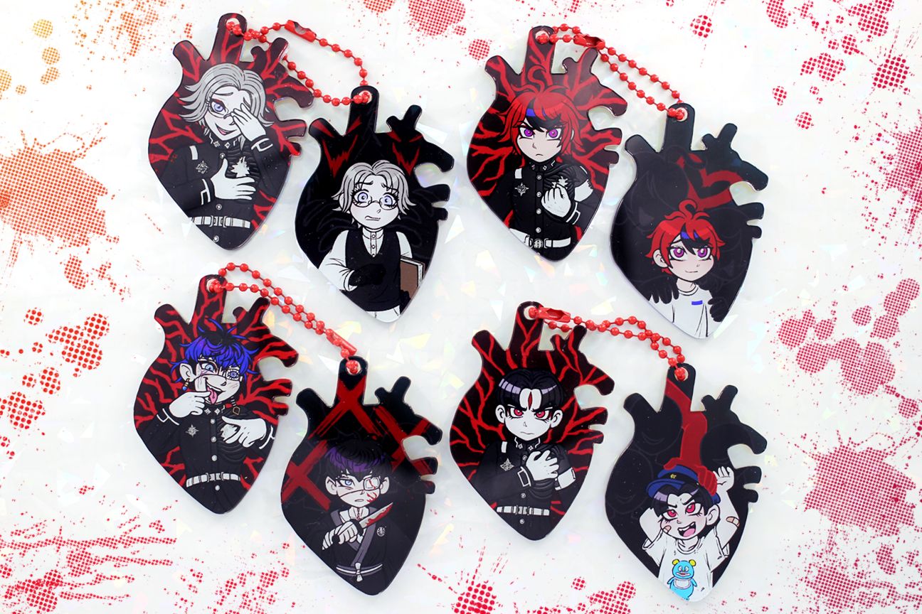 HUNDRED LINE HEART KEYCHAINS