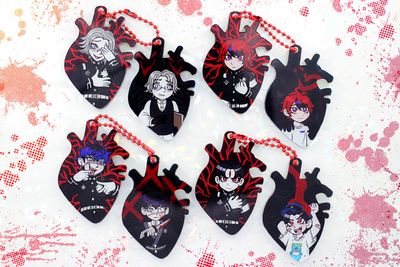 HUNDRED LINE HEART KEYCHAINS