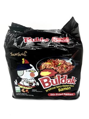 Buldak Ramen Noodles Flavor - 5 Pack -Original Spicy Chicken Flavor Ramen Noodles