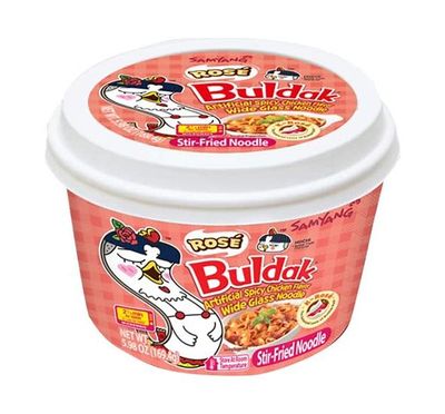 Samyang Buldak Rose Wide Flat Glass Noodle Bowl