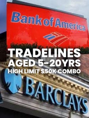 TRADELINES AGED 5-20YRS HIGH LIMIT $50K COMBO