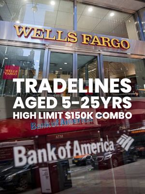 TRADELINES AGED 5-25YRS HIGH LIMIT $150K COMBO
