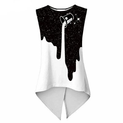 Summer Women Yoga Shirt Milk Star Print  Sportwear