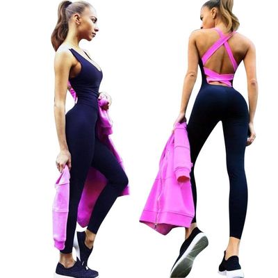 One-Piece Backless Slimming Bodycon Rompers Jumpsuit Sexy Girls Yoga Set