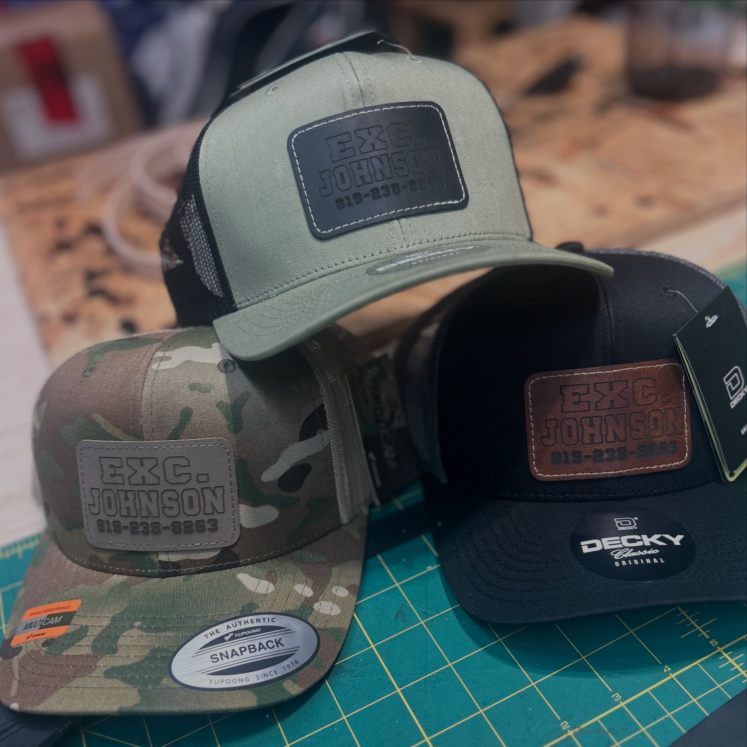 Leather patch hat