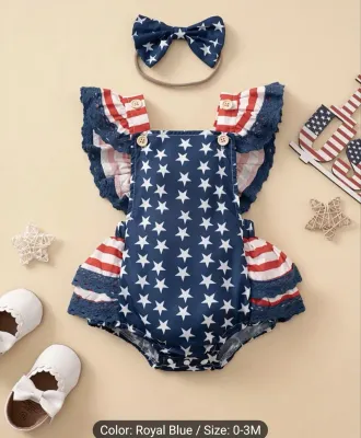 Infant Royal Blue Independence 2pc Outfit