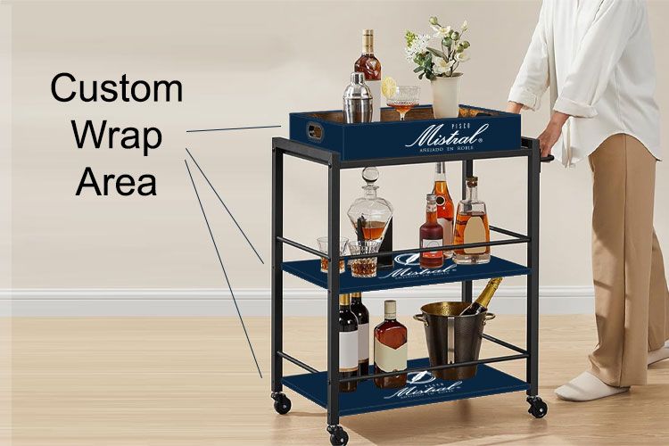 Serving Cart with Removable Tray