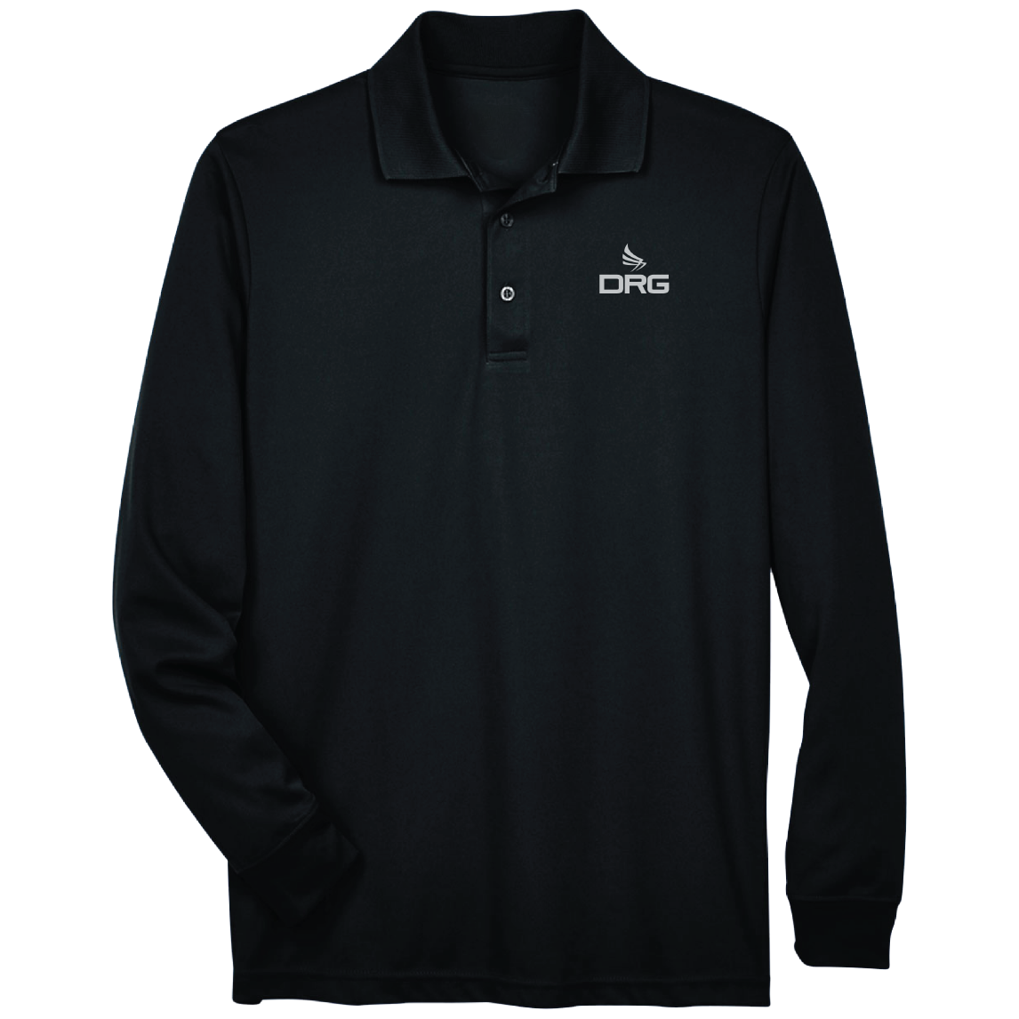 Core365 Men's Pinnacle Performance Long-Sleeve Polo, Color: Black