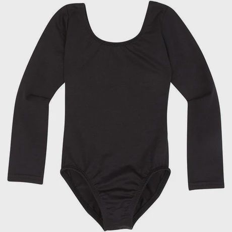 Black Long Sleeve Leotard for Toddler and Girls (Snap)