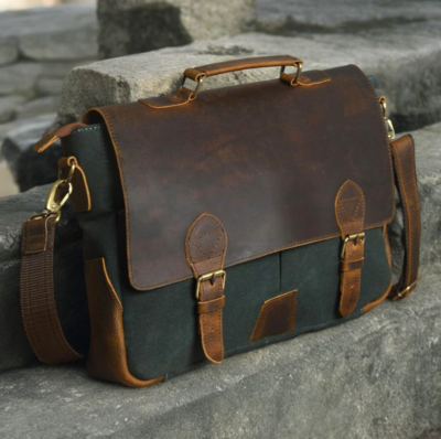 Leather / Canvas Messenger Bag