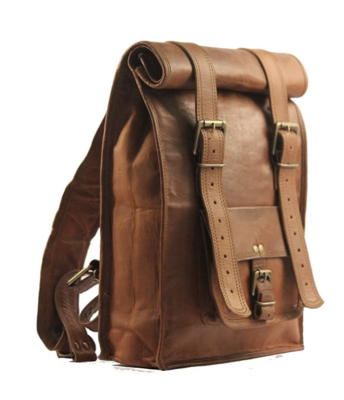 Leather Traveling Man Backpack