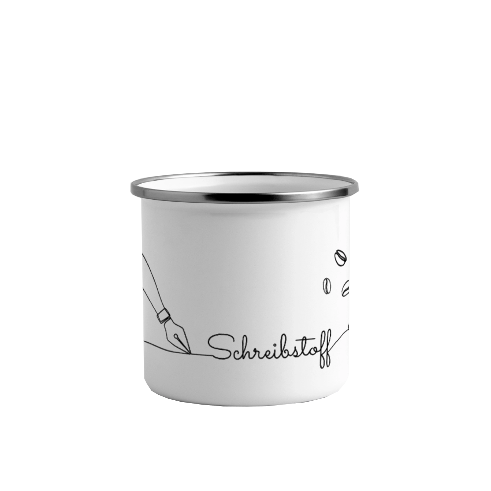 Emailletasse &quot;Schreibstoff&quot;