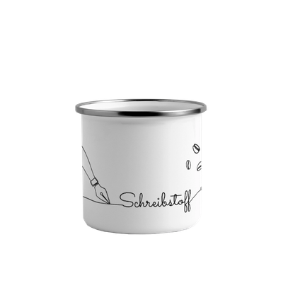 Emailletasse "Schreibstoff" Emailletasse "Schreibstoff"