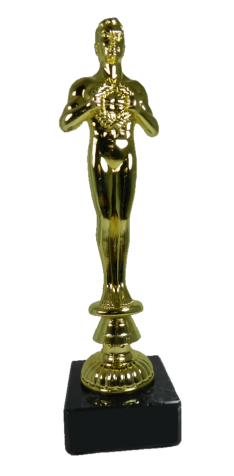38008 - Goldene Siegerfigur mit Marmorsockel