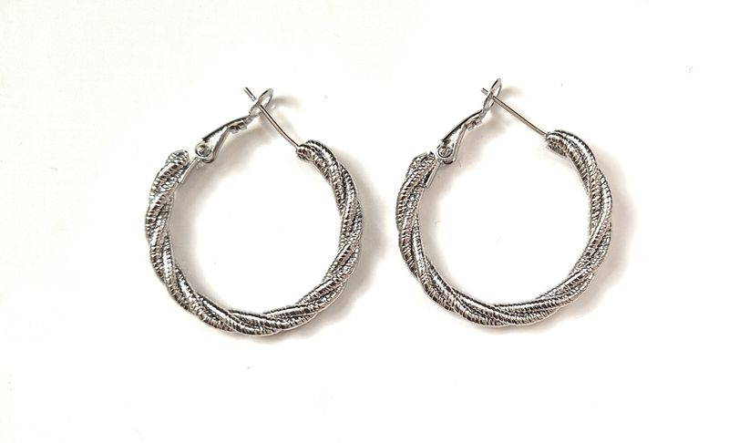 Orecchini donna stile corda argento