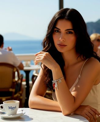 KnSam Bracciale da donna, in argento 925, da donna, con fogliame, in argento 925, Natale, San Valentino, donna, ragazza, con zirconi, Argento sterling, Zirconia cubica