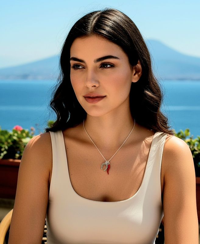 collana con corno portafortuna