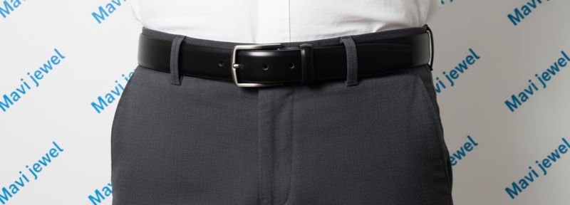 Cintura uomo pelle nera altezza 3 cm