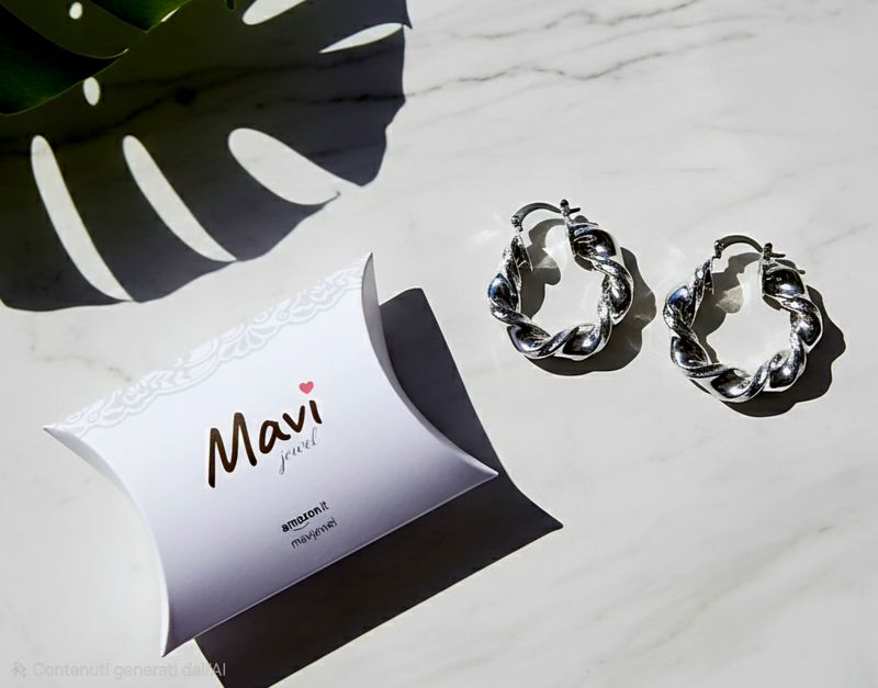 Orecchini donna stile intrecciato argento