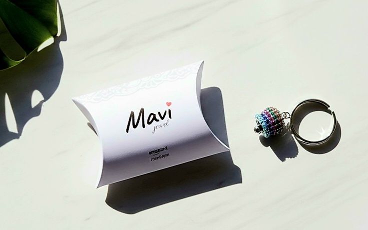 anello con campanella colore argento multicolor