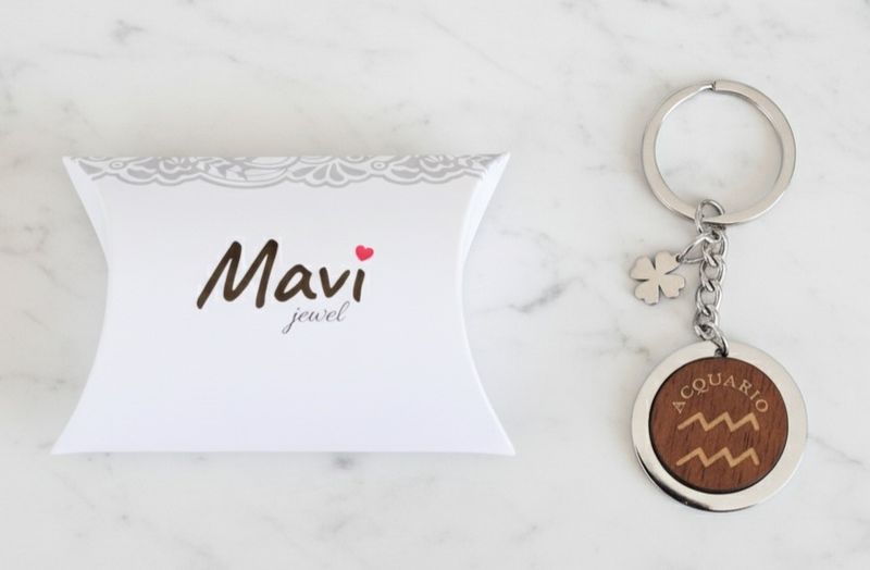 Portachiavi acquario in acciaio e legno