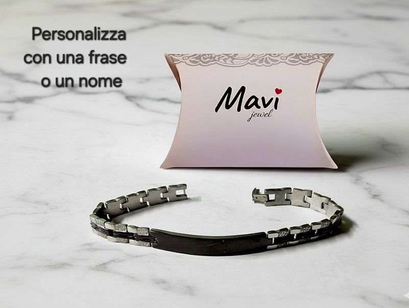 Bracciale personalizzato in acciaio ipoallergenico