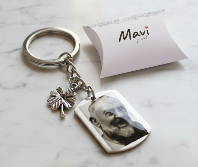 portachiavi immagine padre pio colore argento