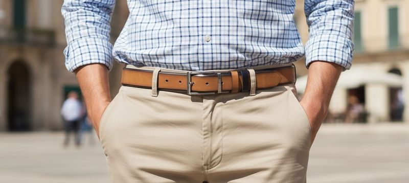 Cintura uomo pelle cuoio reversibile in nero sport design