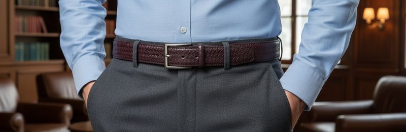 Cintura uomo pelle intrecciato bordeaux altezza 3.4 cm