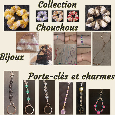 Chouchous, bijoux, porte-clés et charmes variés