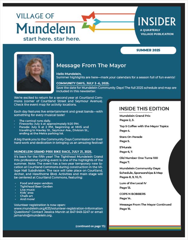 Sample Newsletter - Village of Mundelein