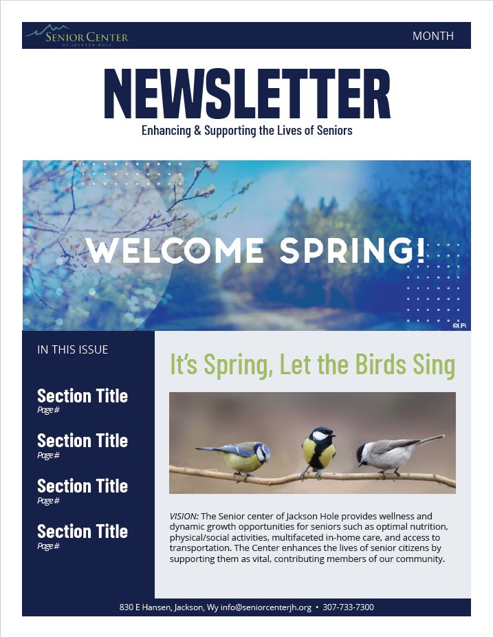 Mockup Newsletter - Senior Center of Jackson Hole
