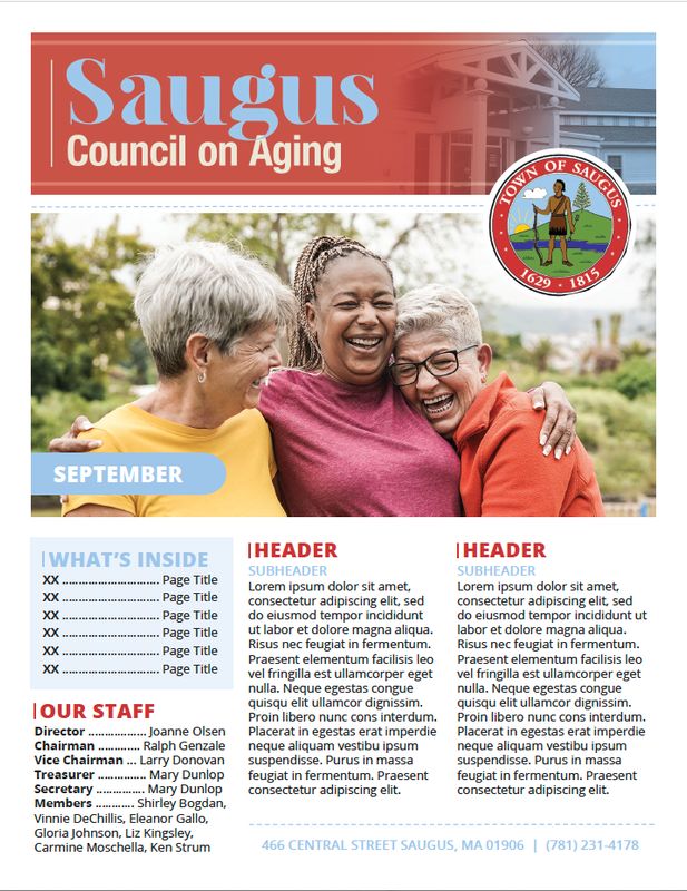 Mockup Newsletter - Saugus Council on Aging