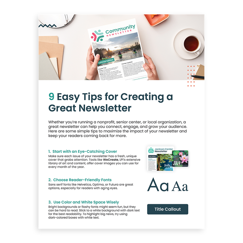 Tip Sheet - 9 Easy Tips for Creating a Great Newsletter
