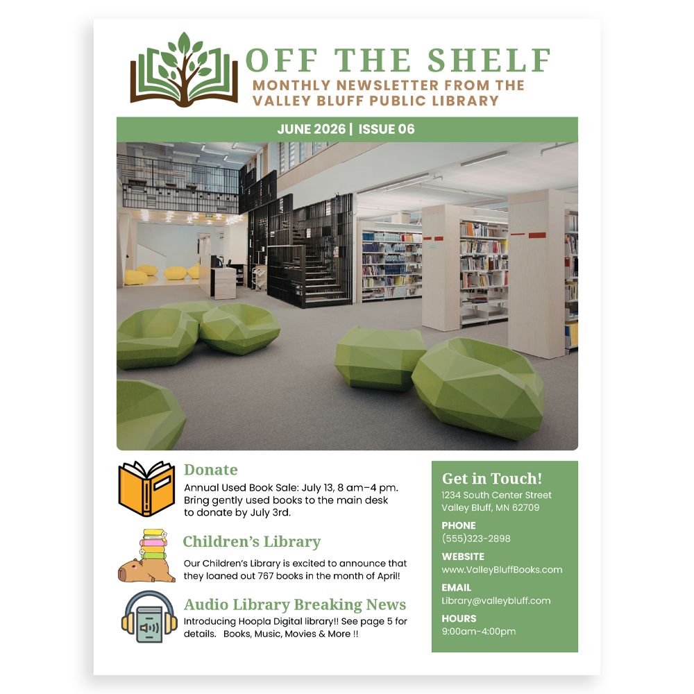Mockup Newsletter - Library, Valley Bluff