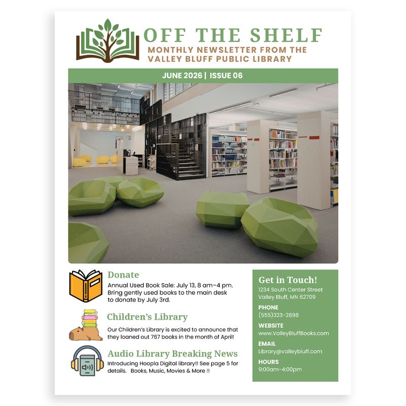 Mockup Newsletter - Library, Valley Bluff