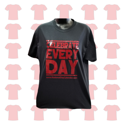 Black With Red Glitter Celebrate Every Day T-Shirt