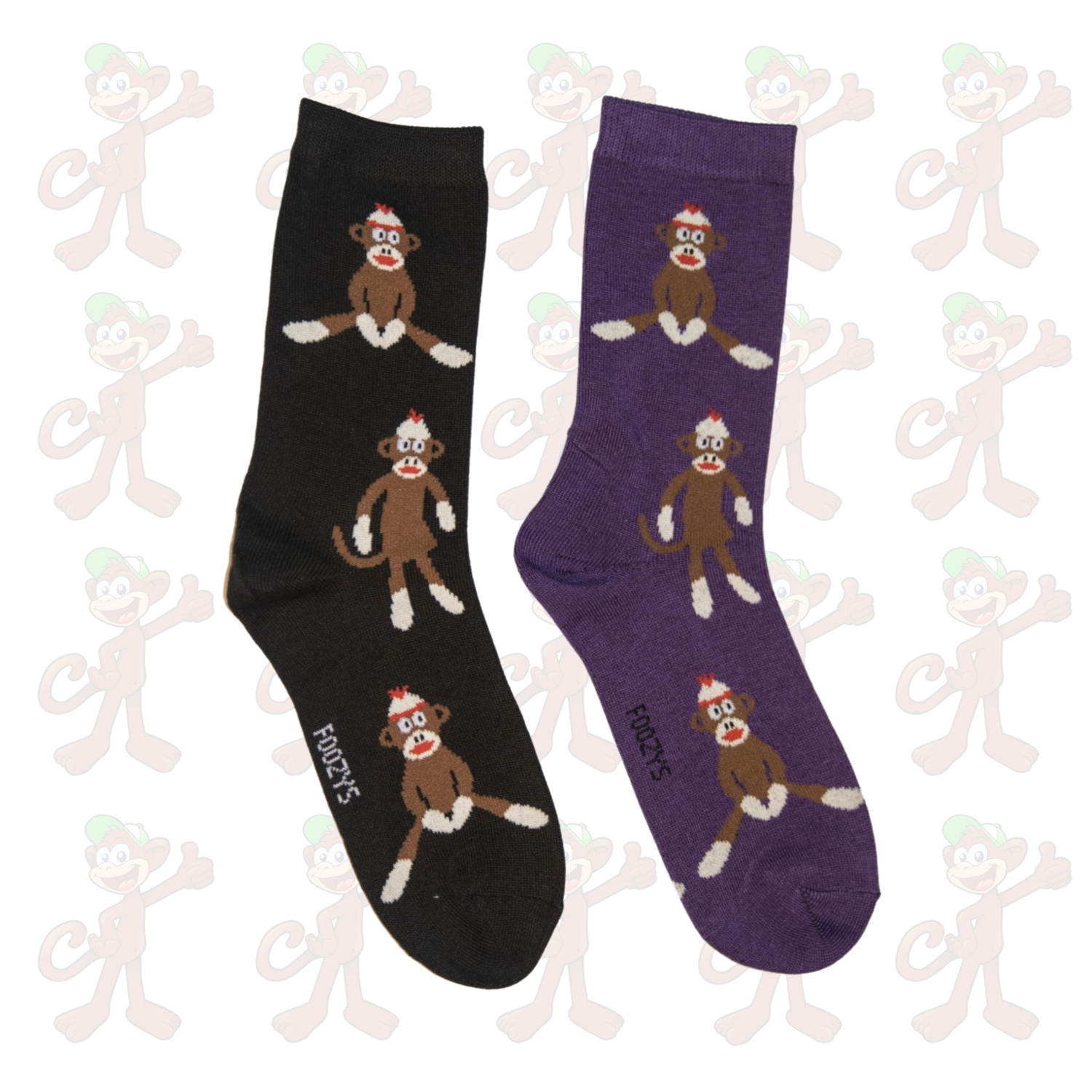 Women&#39;s Sock Monkey Crew Socks - 2 Colors