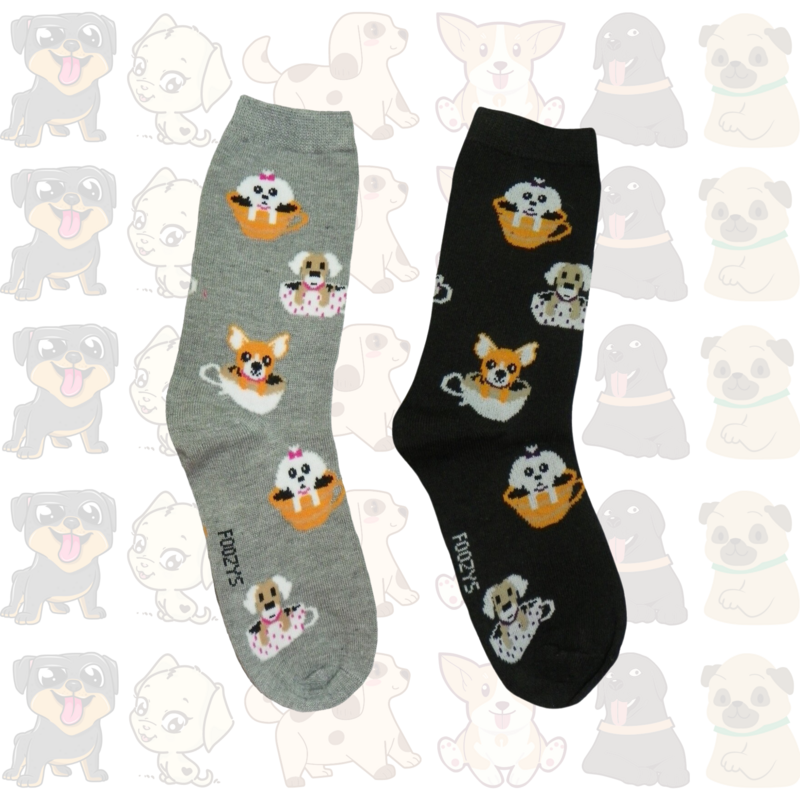 Women&#39;s Pups in a Cup Crew Socks - 2 Colors