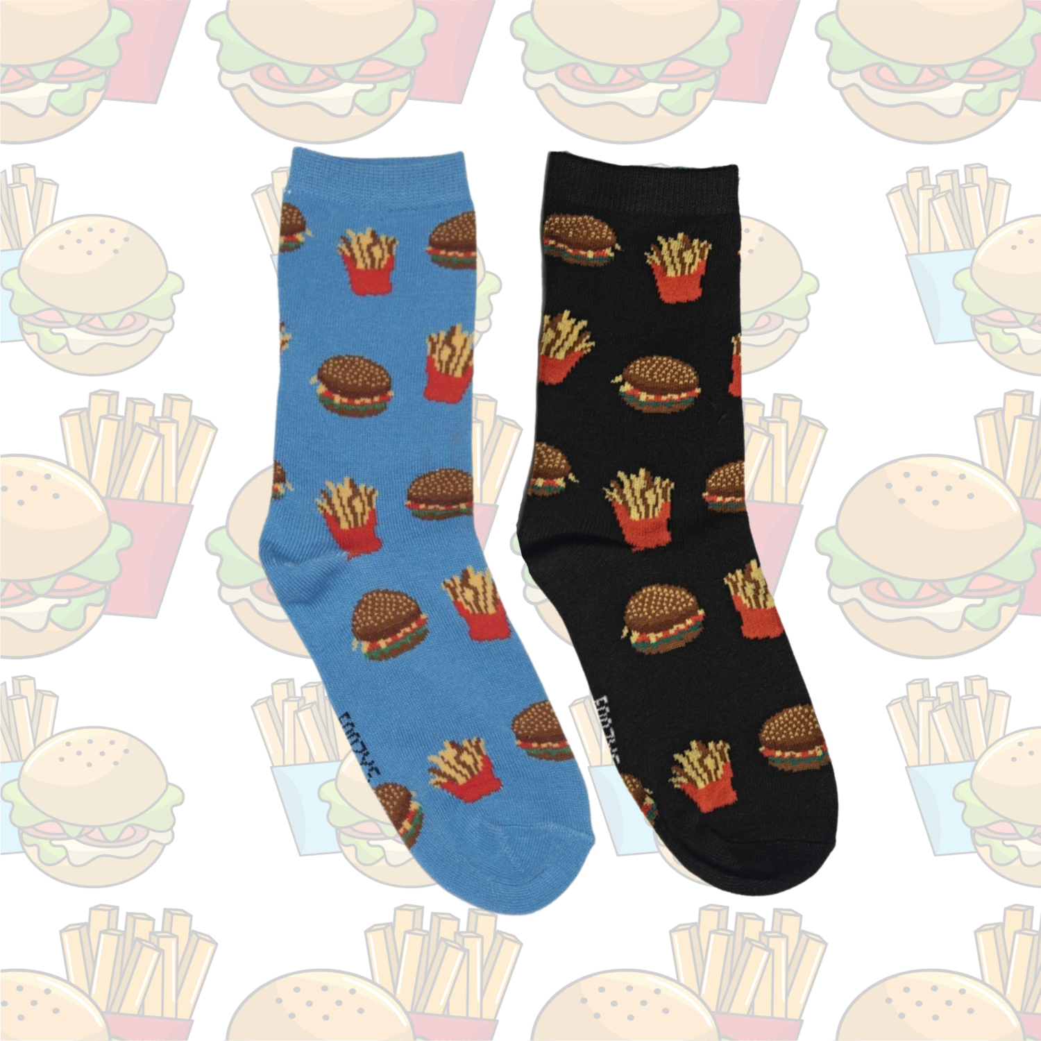 Women&#39;s Burger &amp; Fries Crew Socks - 2 Colors