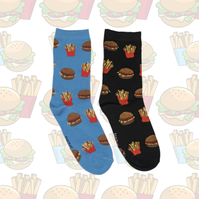 Women's Burger & Fries Crew Socks - 2 Colors
