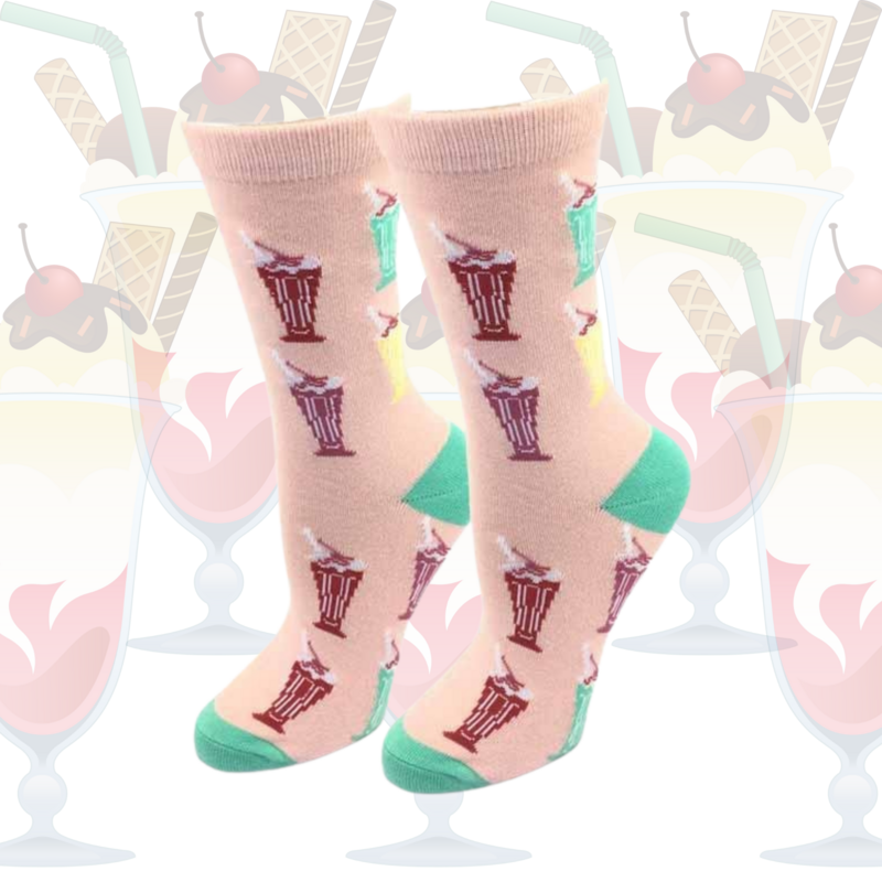 Women&#39;s Ice Cream Shake Crew Socks