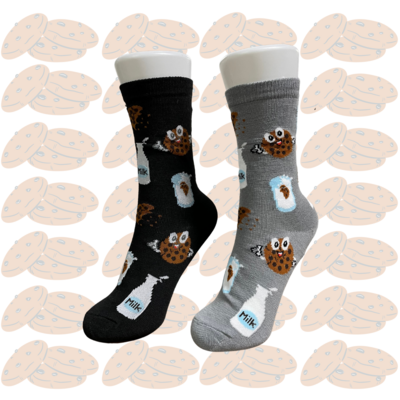 Women&#39;s Milk &amp; Cookies Crew Socks - 2 Colors