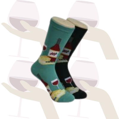 Women's Red Wine & Cheese Crew Socks - 2 Colors
