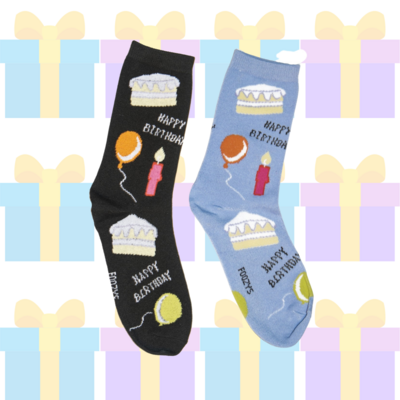 Women's Happy Birthday Crew Socks - 2 Colors
