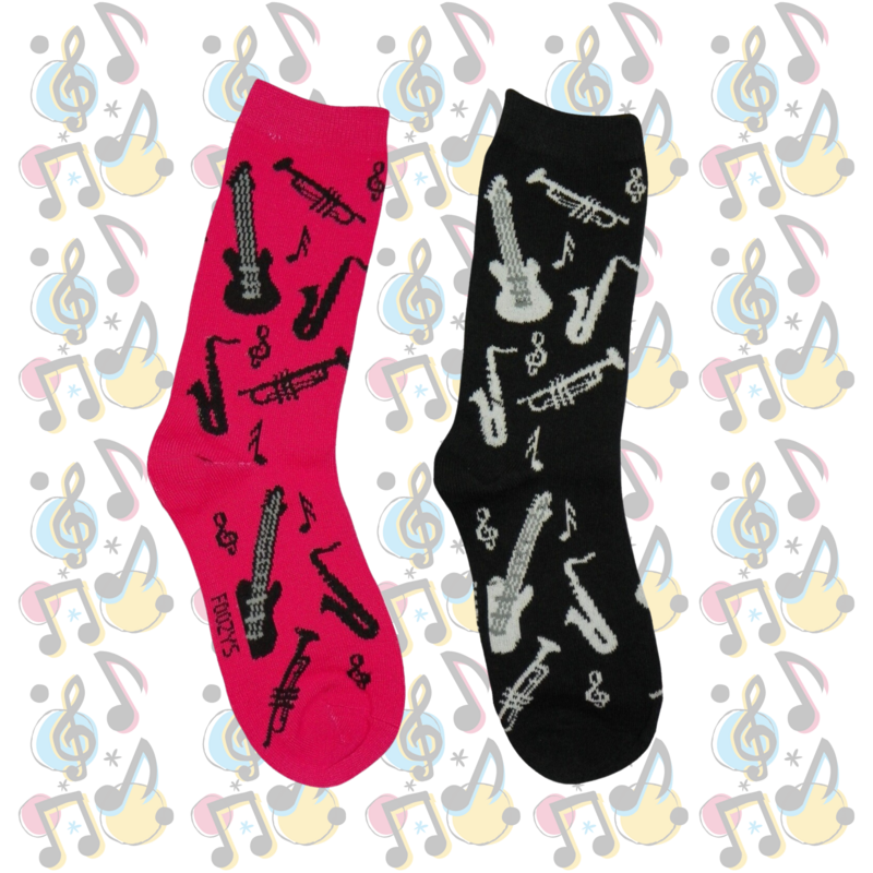 Women&#39;s Musical Instrument Crew Socks - 2 Colors