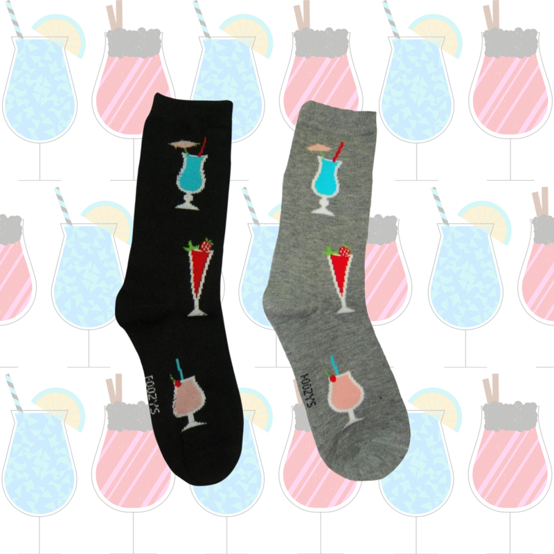 Women&#39;s Tropical Drink Crew Socks - 2 Colors