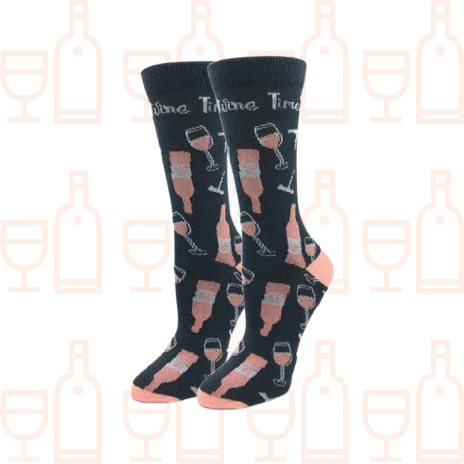 Women's Rosé Wine Crew Socks