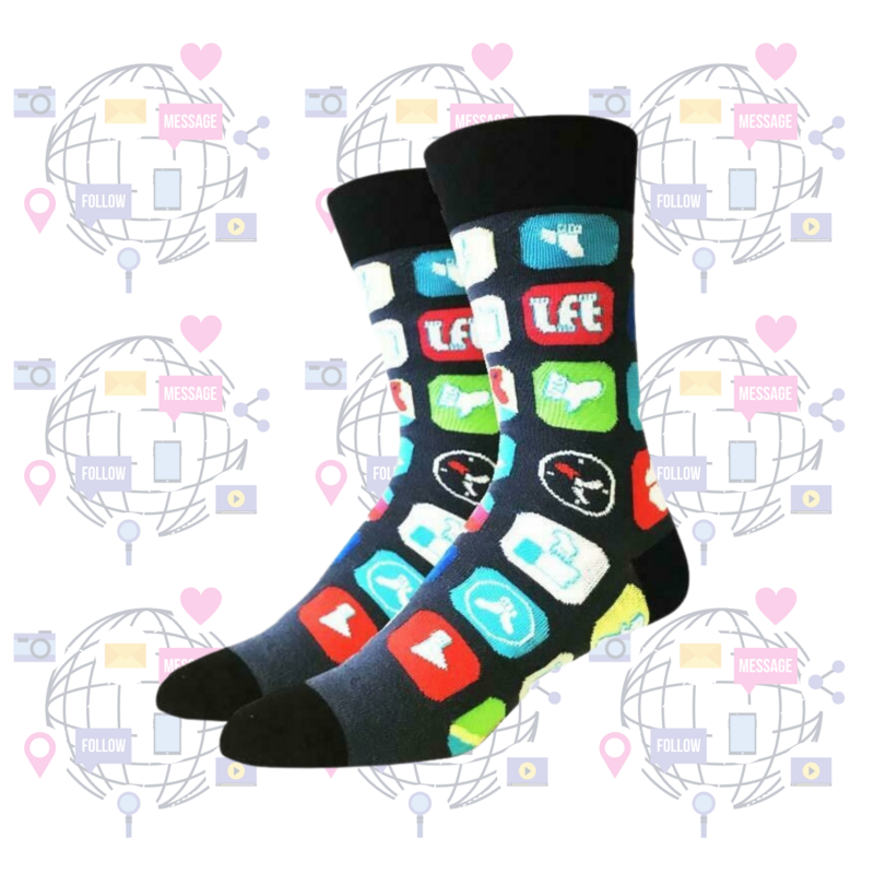 Men&#39;s Social Media Crew Socks
